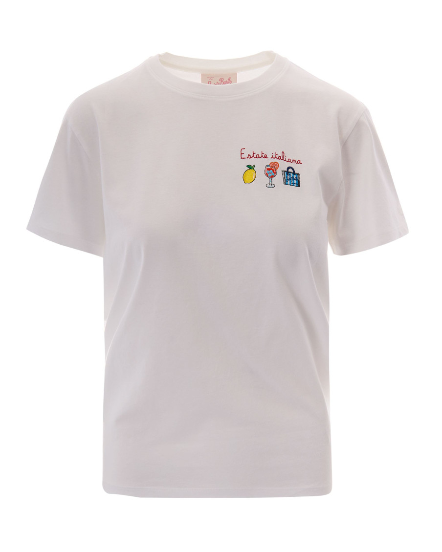 White Printed Crew Neck T-Shirt