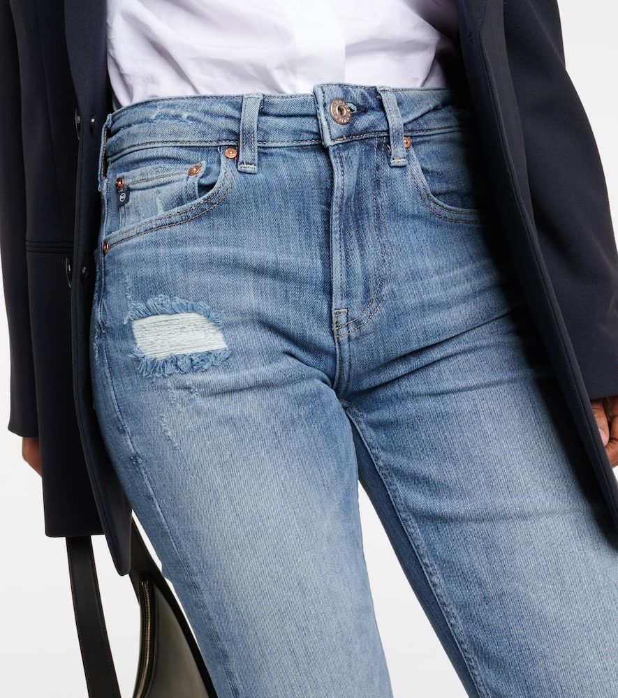 Girlfriend mid-rise straight jeans