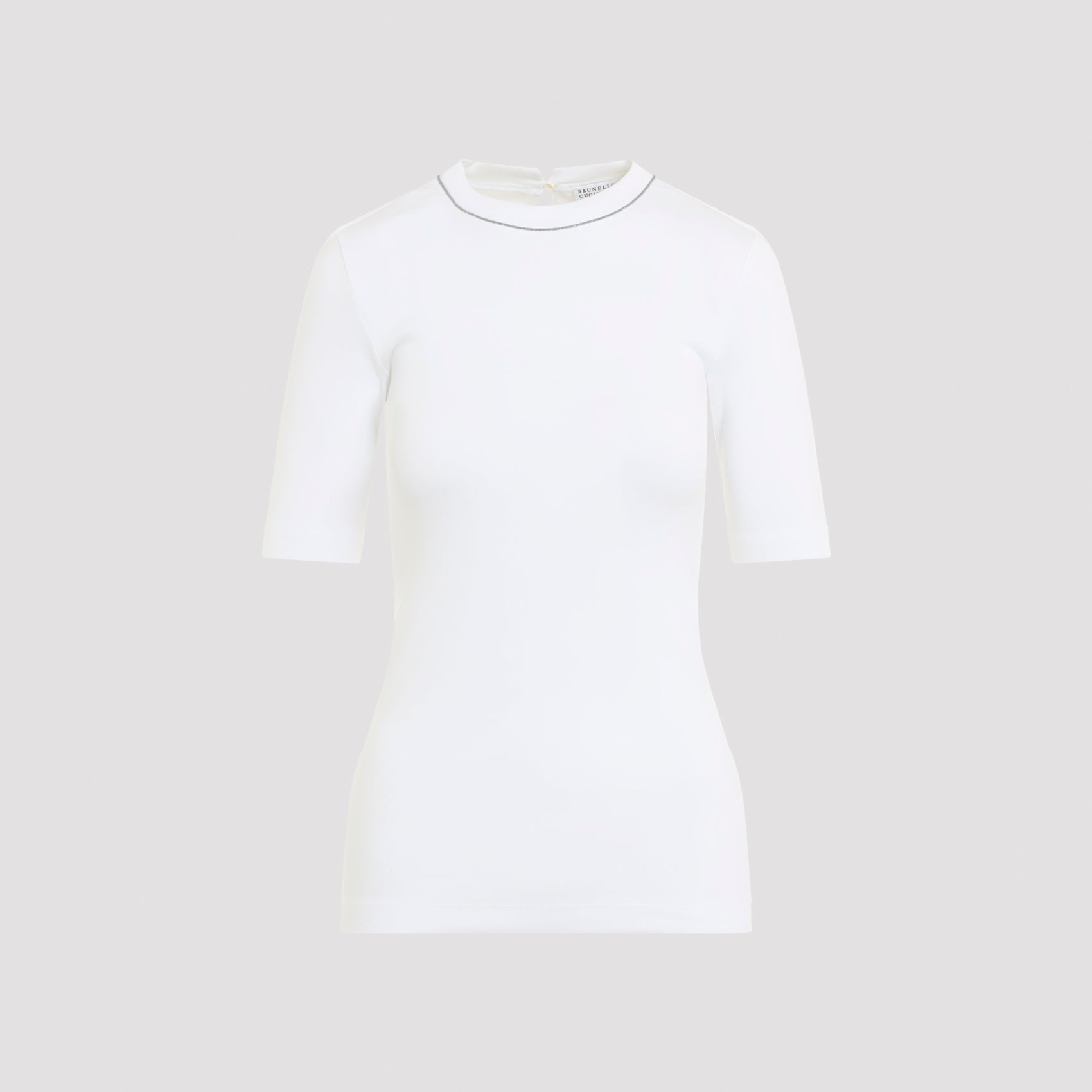 Women's Ribbed Cotton T-Shirt with Stretch