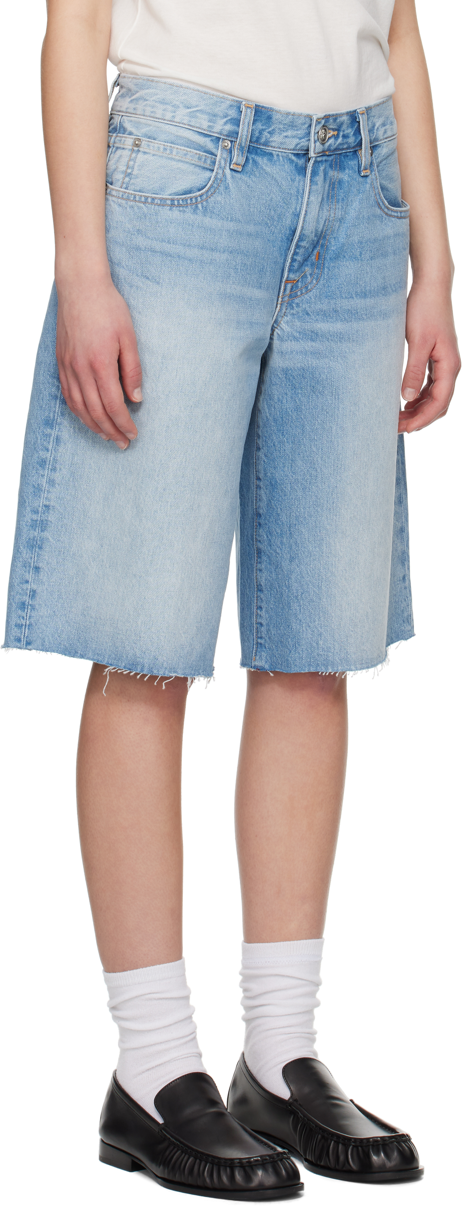 SLVRLAKE Blue Mica Denim Shorts
