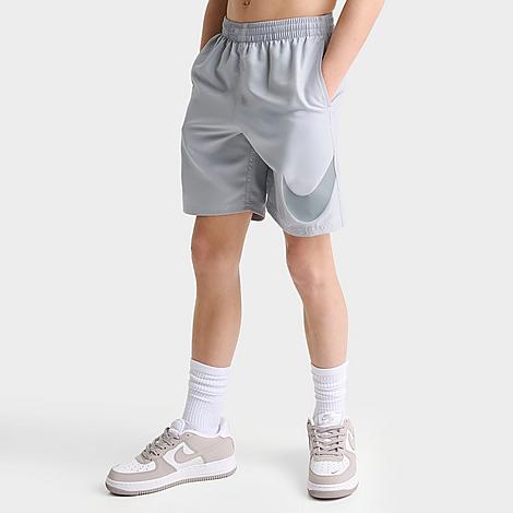 Big Kids Stacked Logo Swim Shorts in Wolf Grey