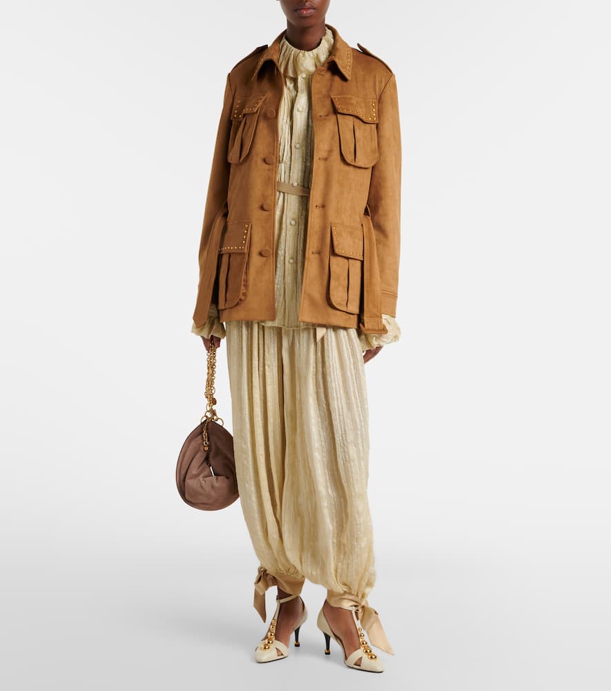 Studded belted field jacket