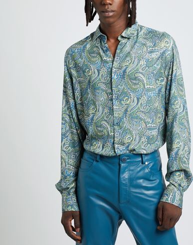 Printed Regular Fit Shirt Man Shirt Green Size S Viscose