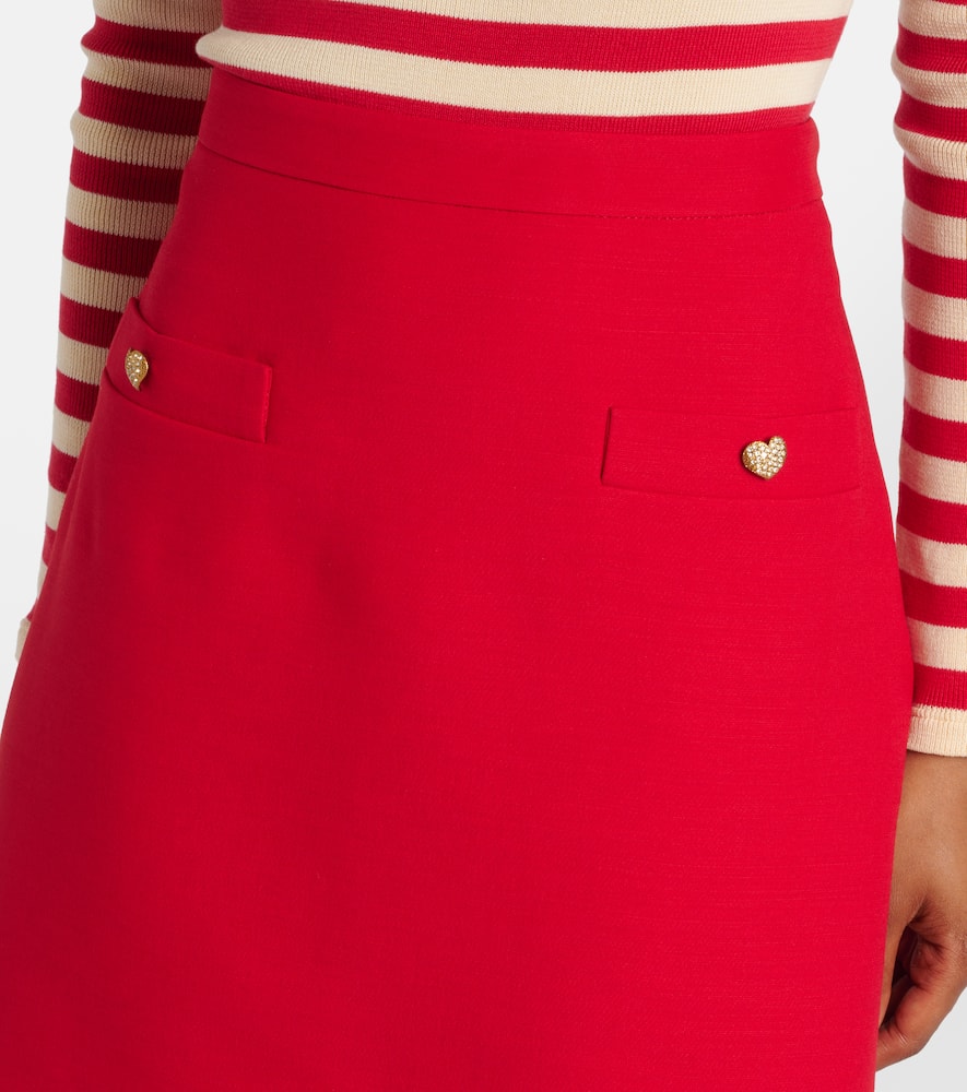 Wool and silk Crepe Couture miniskirt