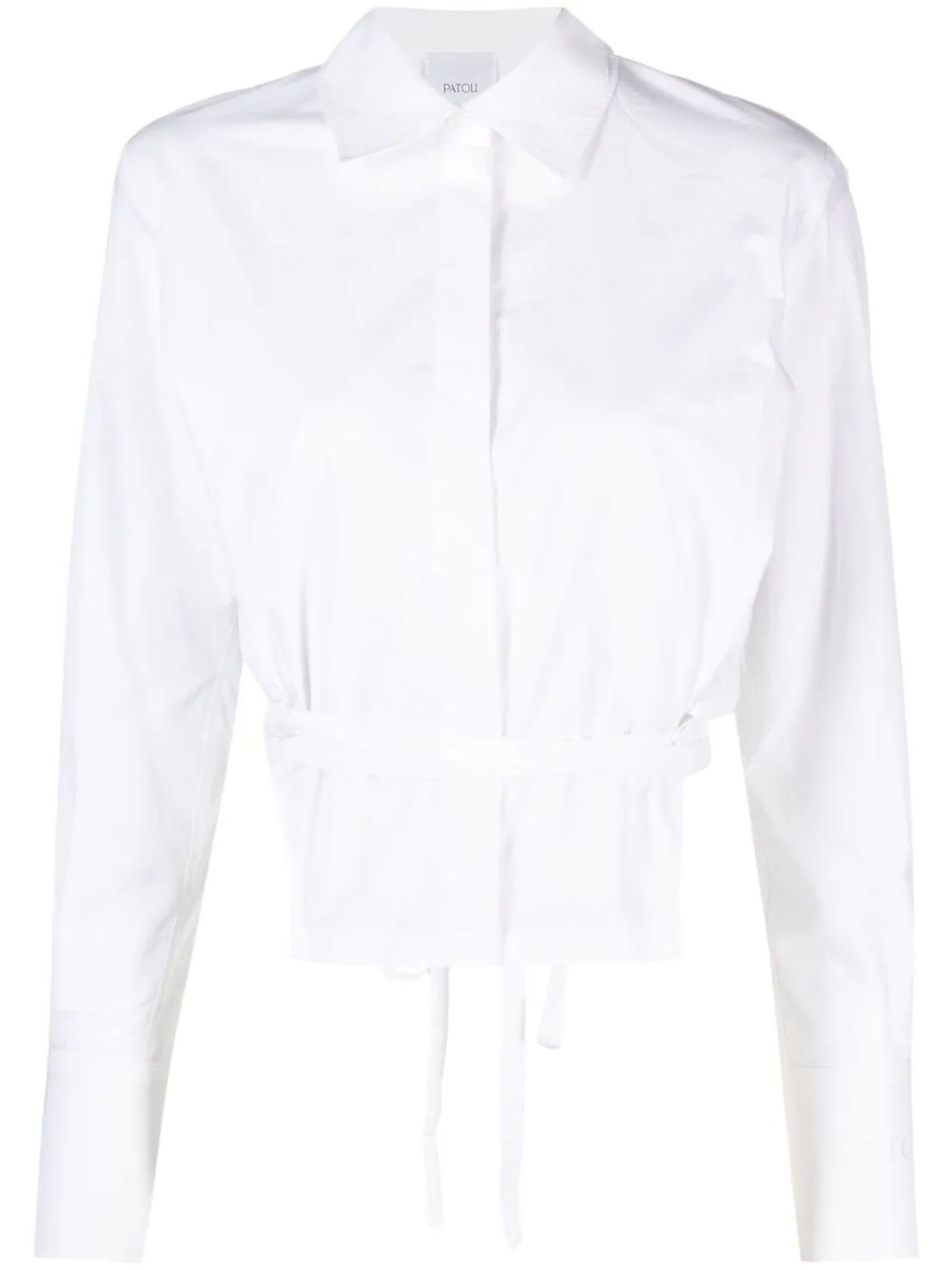 Cropped cut-out shirt - White