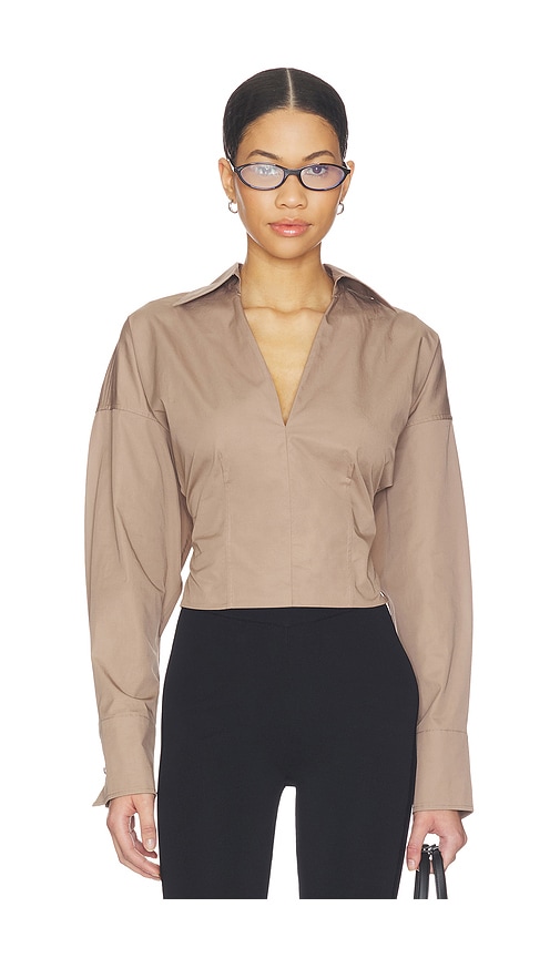 L'Academie By Marianna Sabina Top in Taupe. - XXS also in XS, S, M