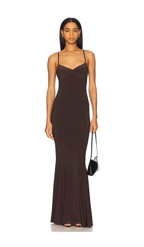 Norma Kamali MEERJUNGFRAUENKLEID in Chocolate. Größe XS. Also in L, M, S