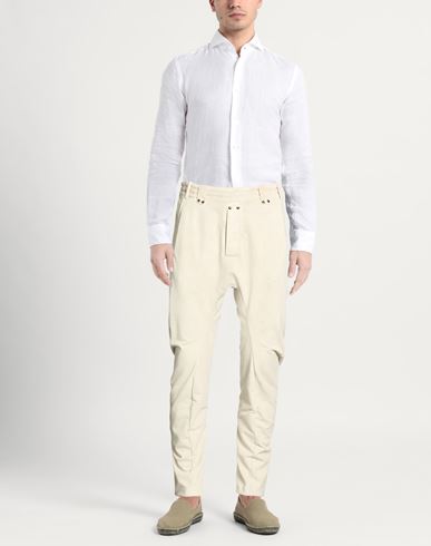 Man Pants Cream Size 32 Cotton, Elastane