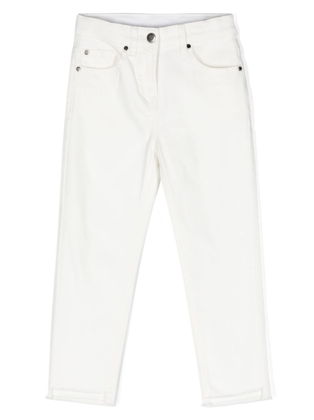 Mid-rise cotton straight-leg jeans - White