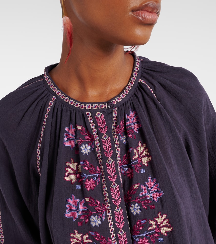 Lynne embroidered cotton blouse
