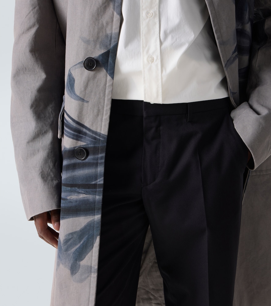 Cotton and wool straight pants