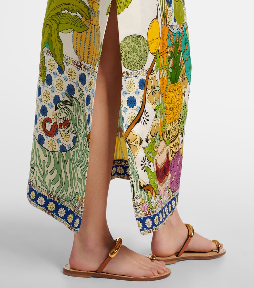 Alémais Printed hemp and silk maxi dress