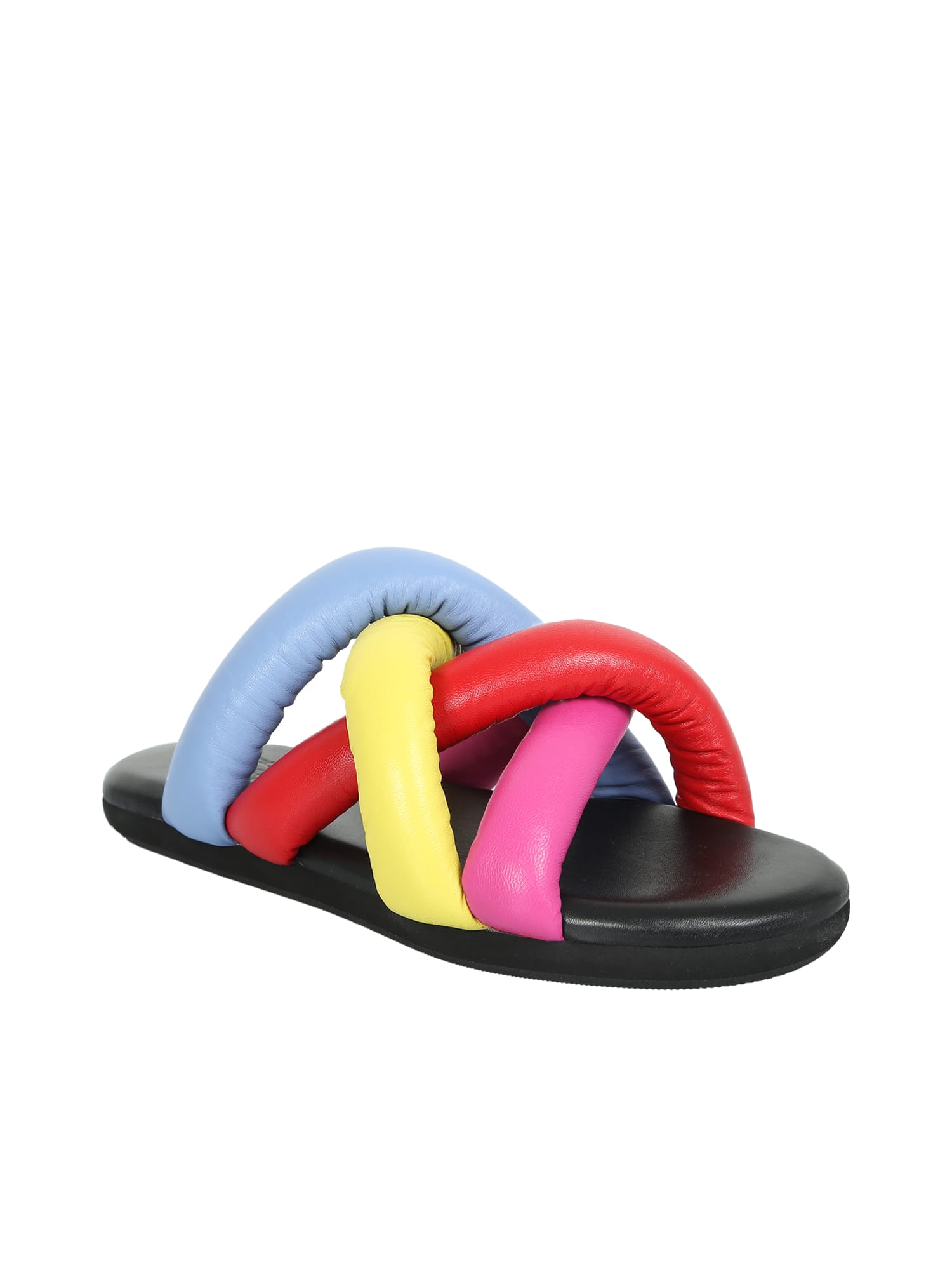 몽클레어 여성용 스테이트먼트 슈즈, 1 Moncler Jw Anderson 컬렉션의 Jbraided Nappa 가죽 슬라이더는 룩에 기발한 터치를 더합니다. 12623162