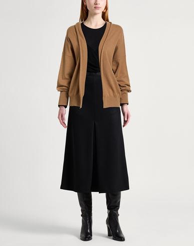 Woman Cardigan Camel Size 4 Wool, Cashmere