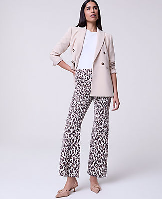 Ann Taylor The Flare Sweater Pant in Animal Print