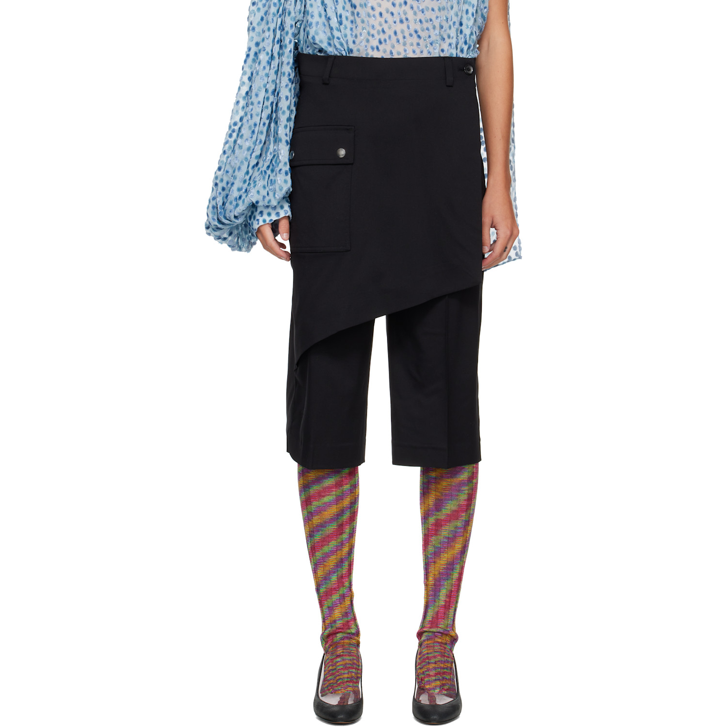 Black Linnet Wrap Culottes Shorts