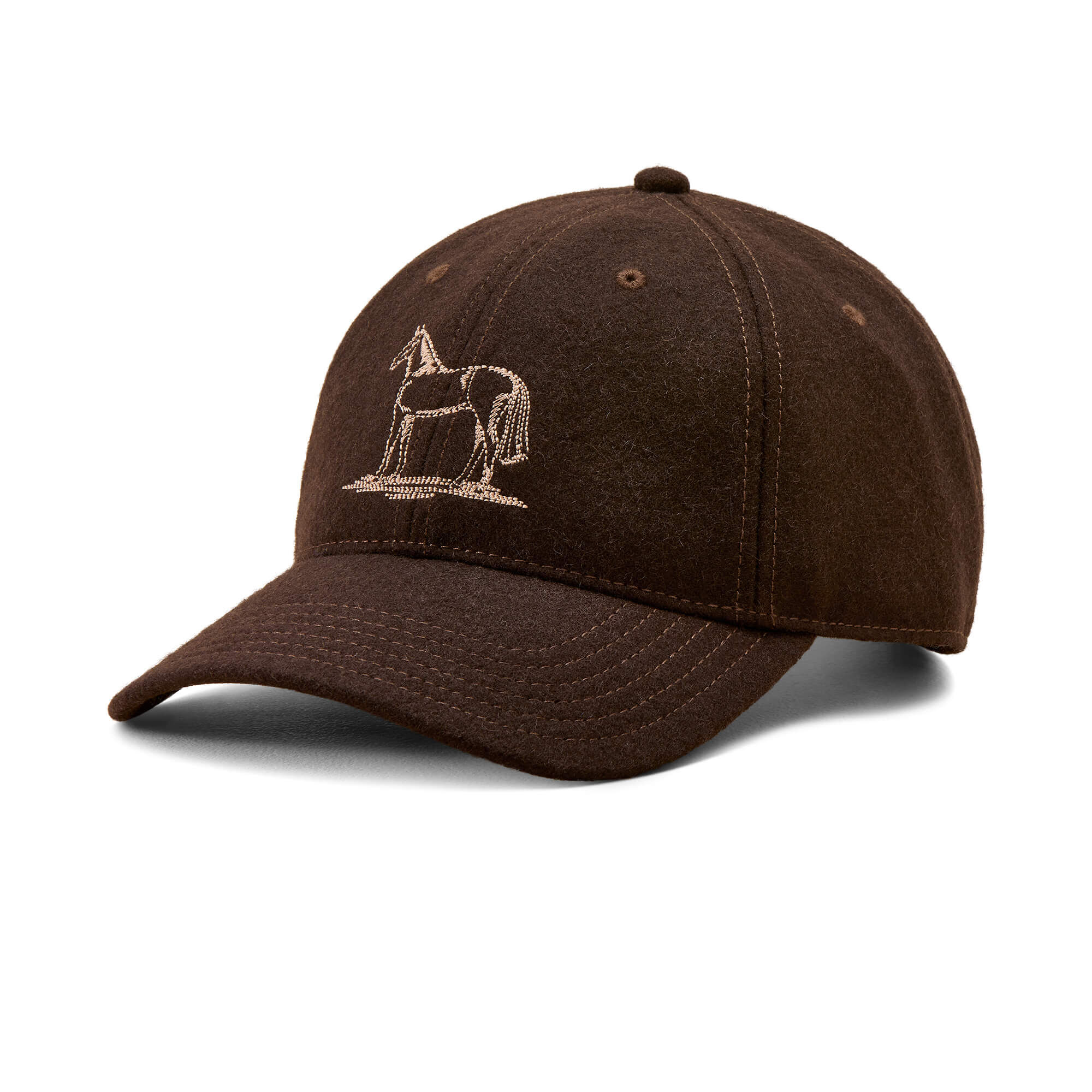Wool Country Cap in Dark Chocolate, Size OS, by
