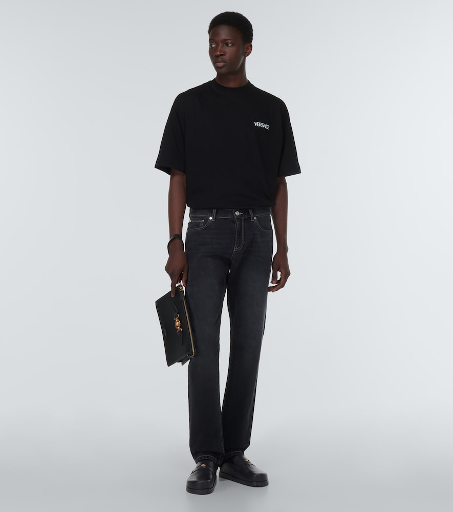 Versace Medusa logo leather mules