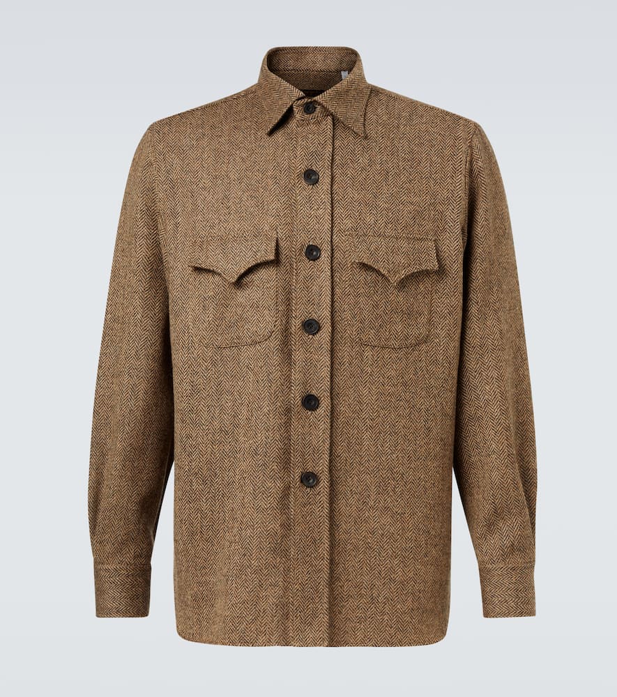 Herringbone wool Western shirt