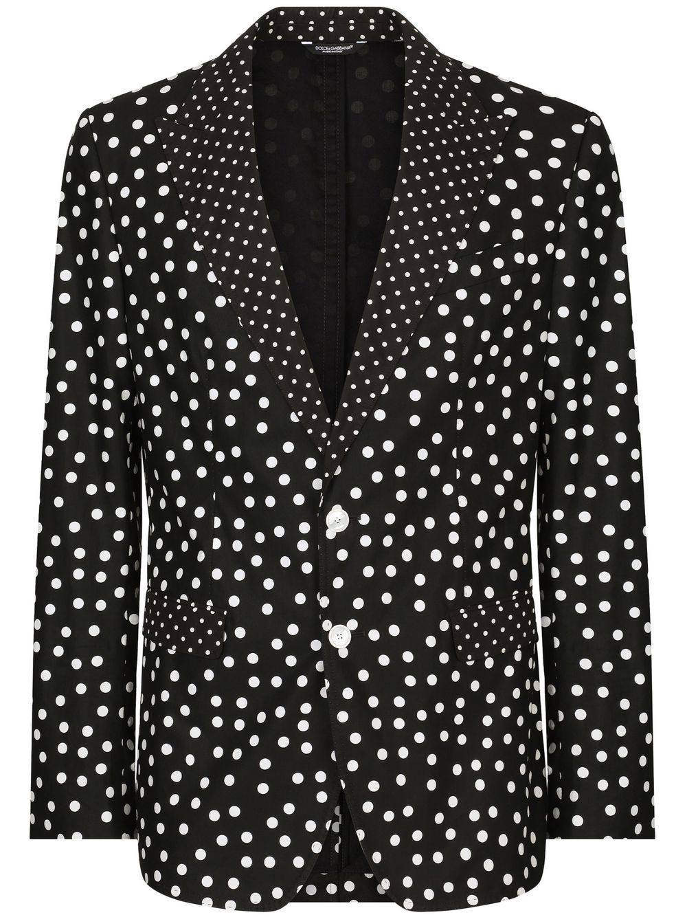 Polka-dot print blazer - Black