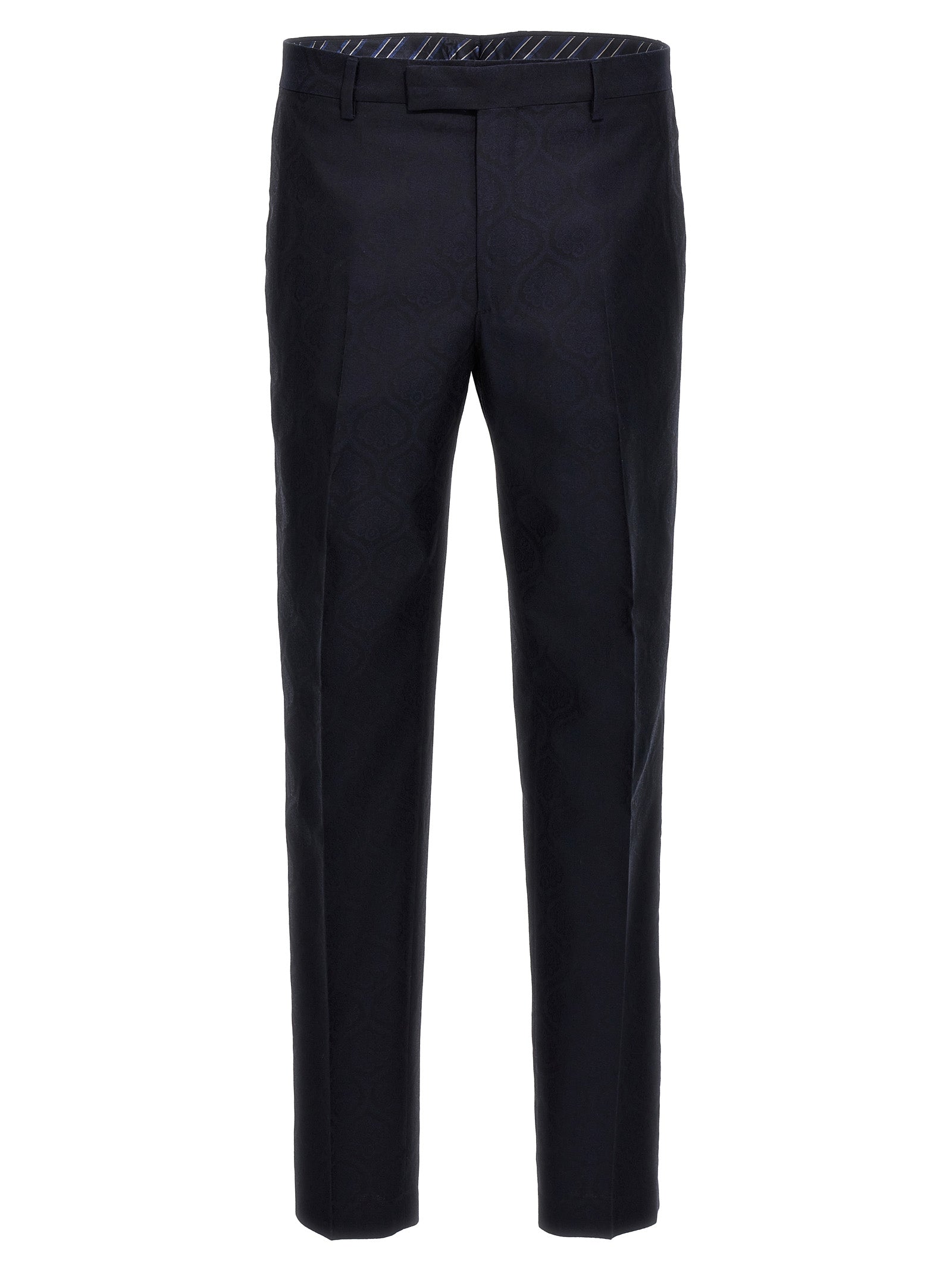Cotton-Wool Blend Trousers — Navy