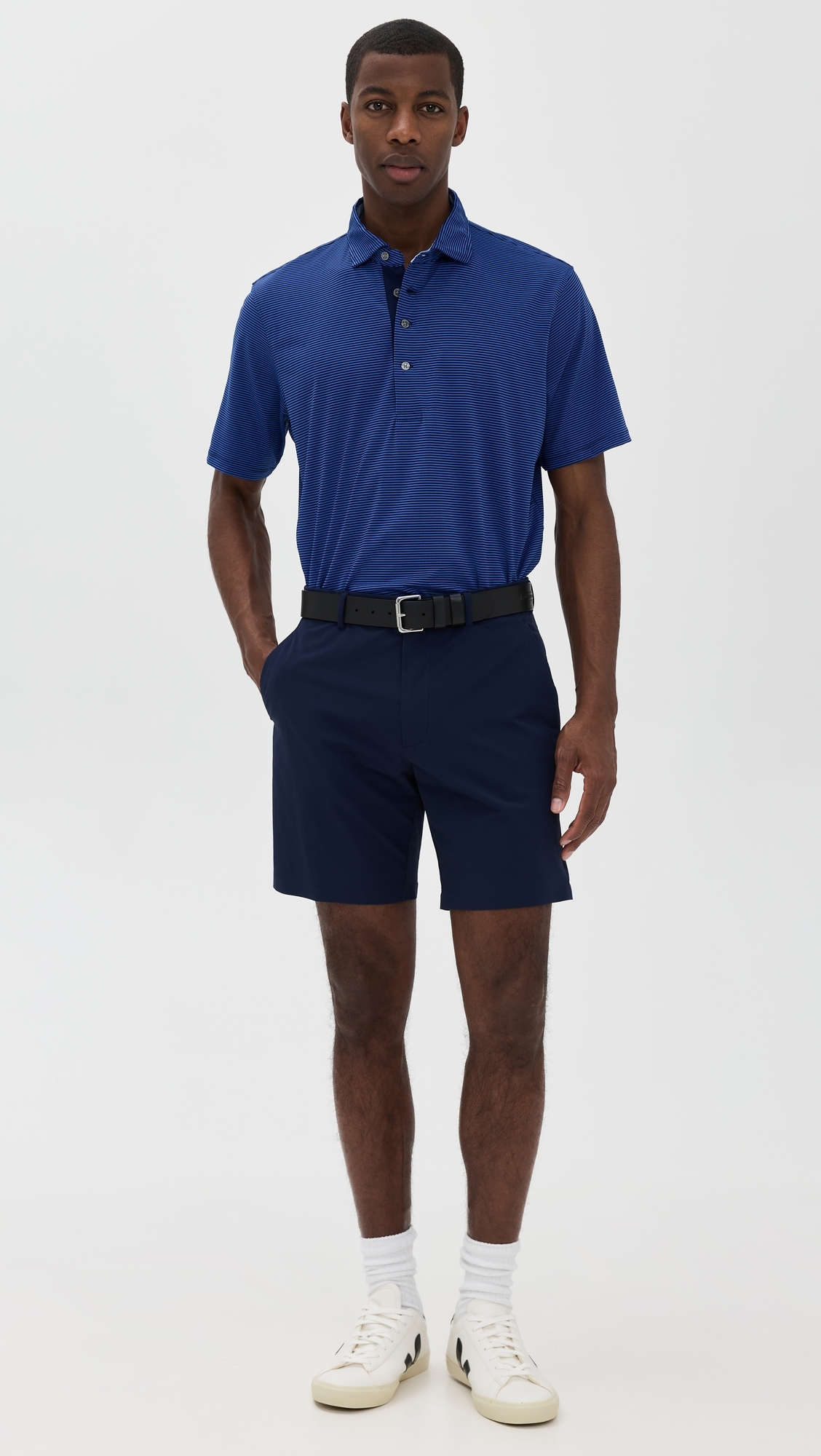Greyson Saranac Striped Polo Dart/Maltese Blue