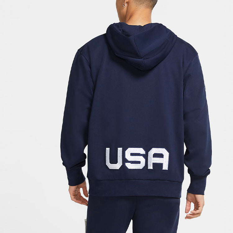 Men's Casual Sports Large Logo Pullover Navy Blue