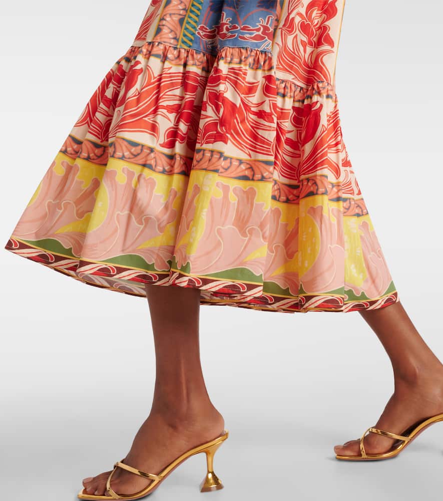 Printed cotton wrap dress
