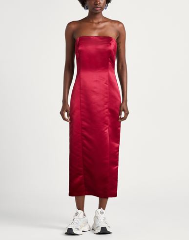 Woman Midi dress Burgundy Size 2 Polyester