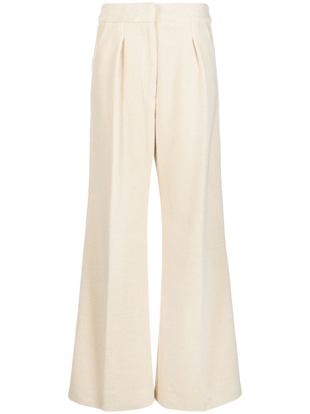 Wide-leg flared trousers - Neutrals