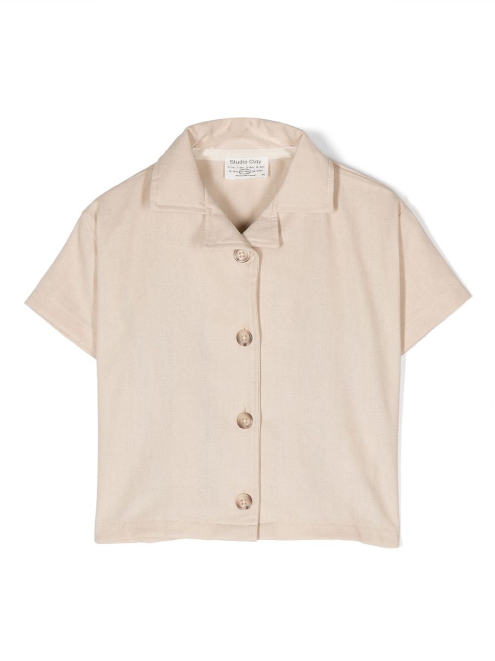 Short-sleeve buttoned shirt - Neutrals