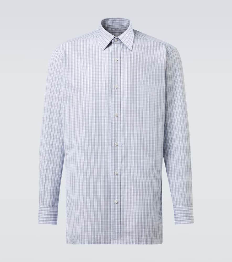 Checked cotton poplin shirt