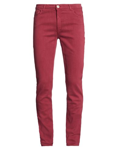Man Jeans Burgundy Size 34 Lyocell, Cotton, Viscose, Cupro, Elastane
