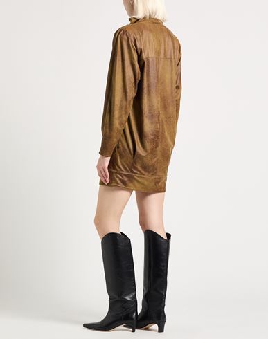 Woman Mini dress Khaki Size 4 Polyester, Elastane