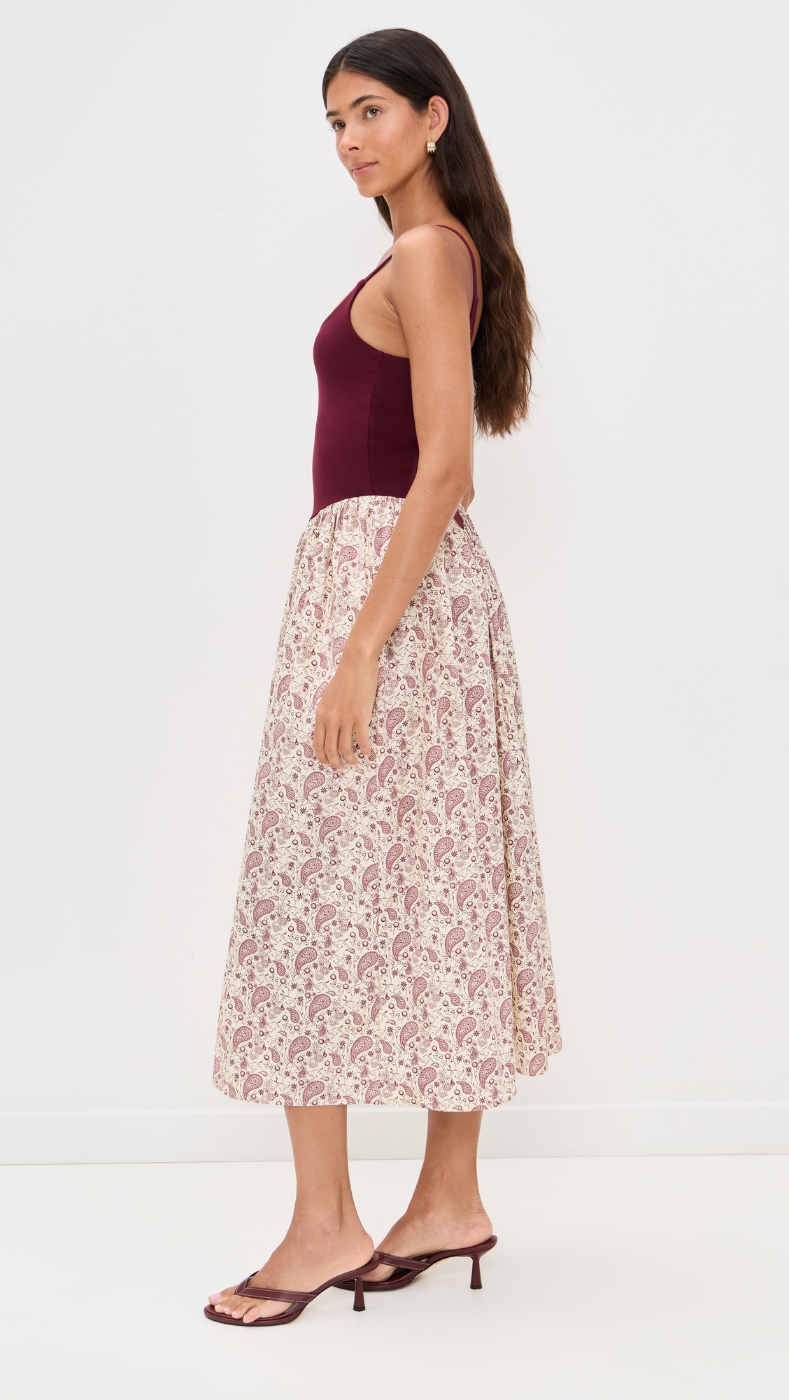 Alix Paisley Dress Burgundy Paisely