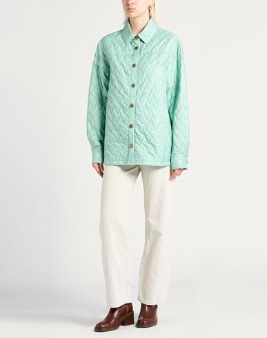 Woman Puffer Light green Size 4 Polyester