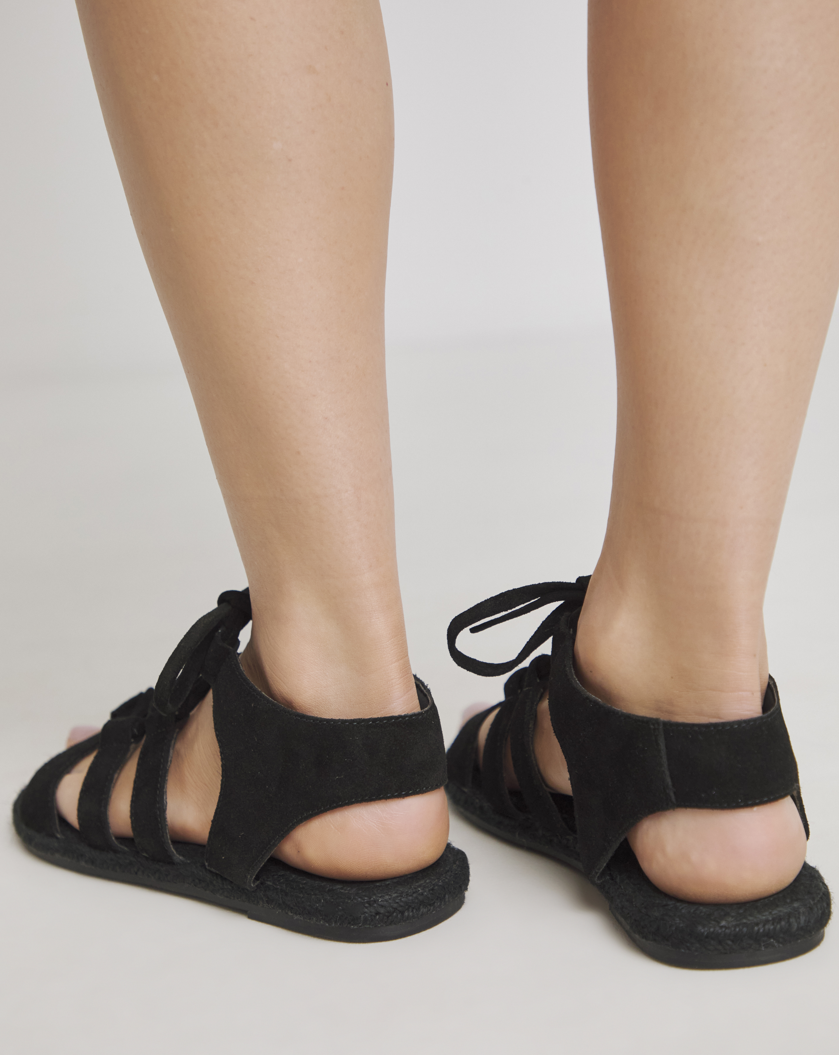 Lace up Flat Espadrille Sandal Ex Wide