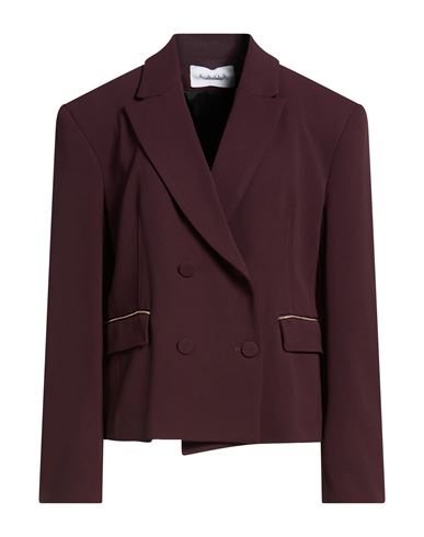 Woman Blazer Burgundy Size 10 Polyester, Elastane