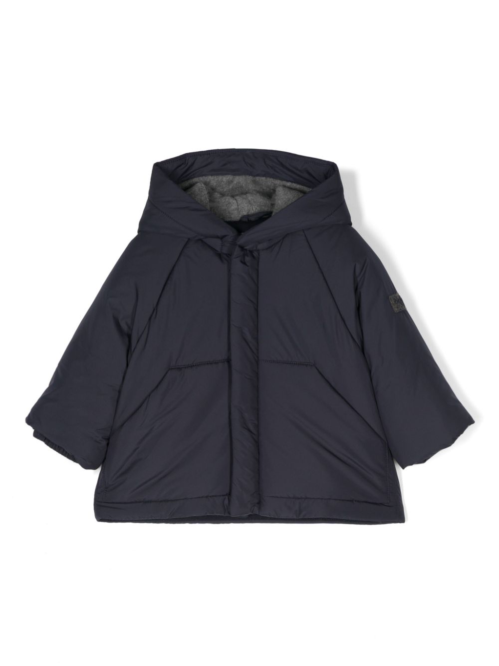 Logo-patch puffer jacket - Blue