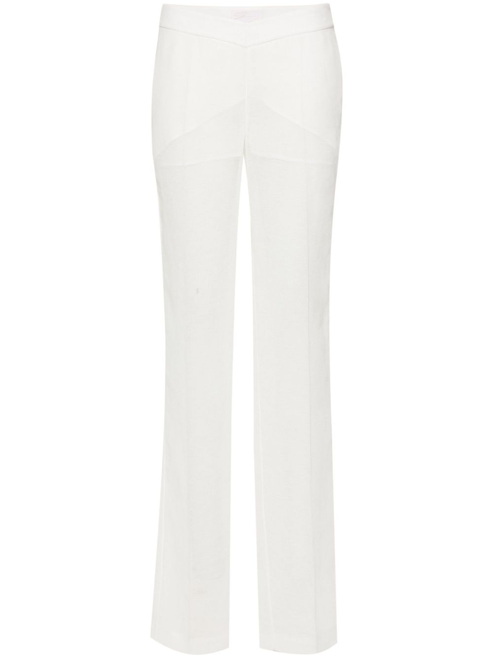 Pressed-crease straight trousers - White
