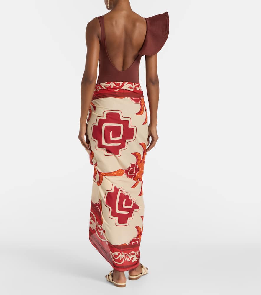 Cotton printed beach cover-up