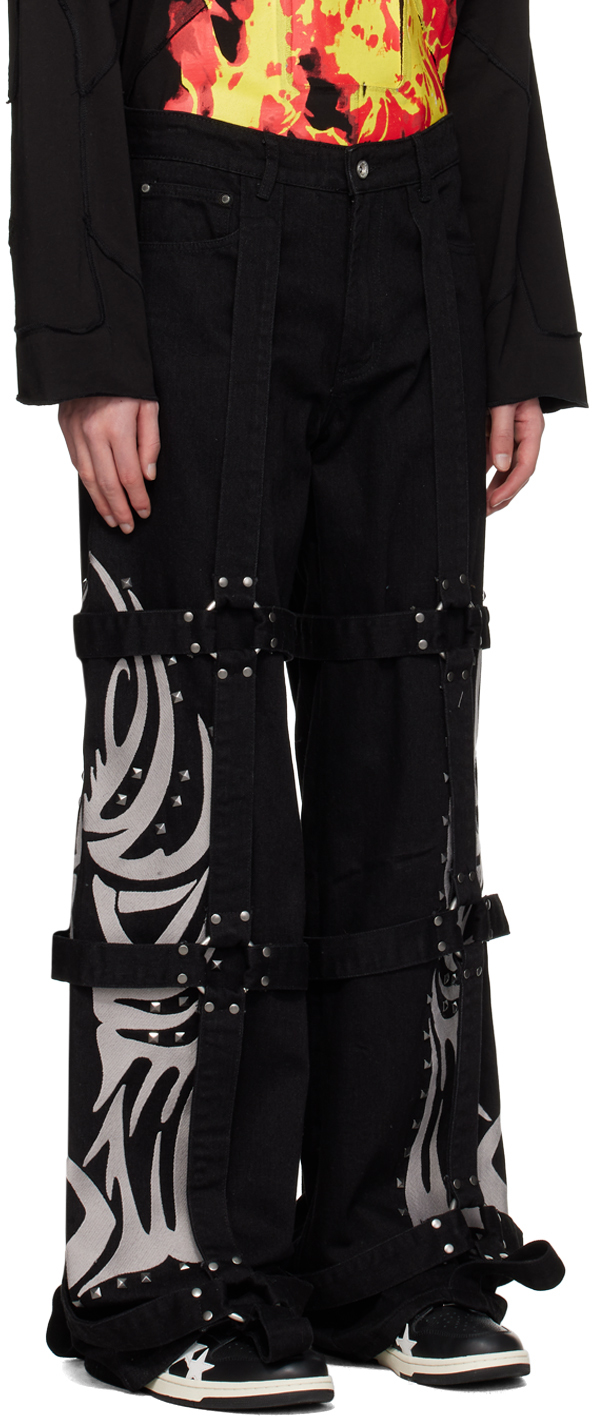 Who Decides War Black Bondage Jeans