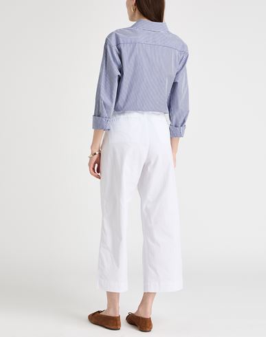 Woman Pants White Size 8 Cotton, Elastane