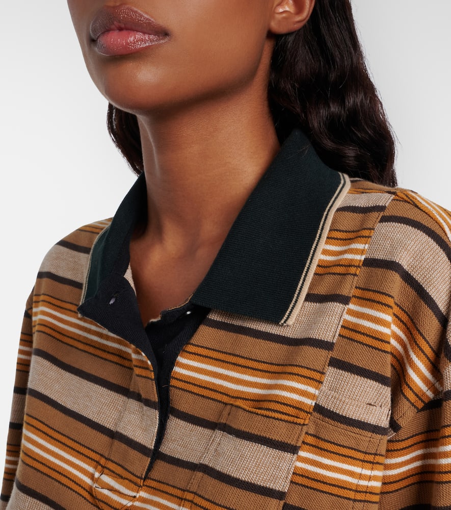 Isalyne striped cotton polo shirt