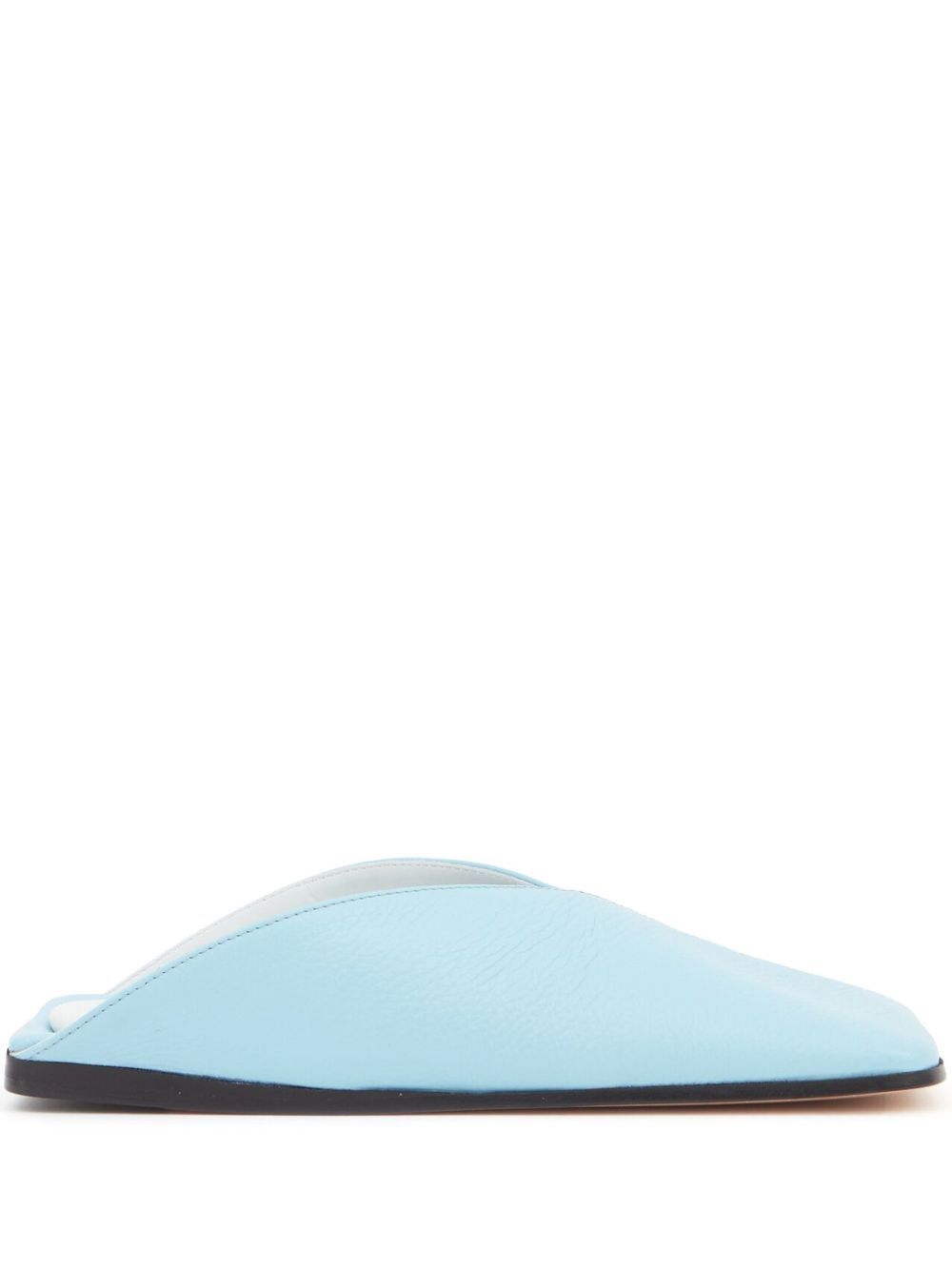 Leather closed-toe slippers - Grey