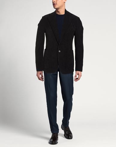 Man Blazer Black Size 38 Cotton, Polyester