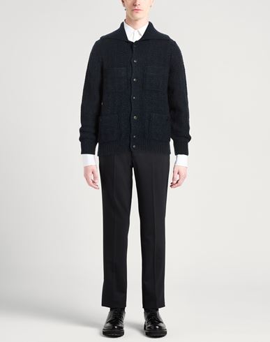 Man Cardigan Navy Size 38 Alpaca wool, Cotton, Wool
