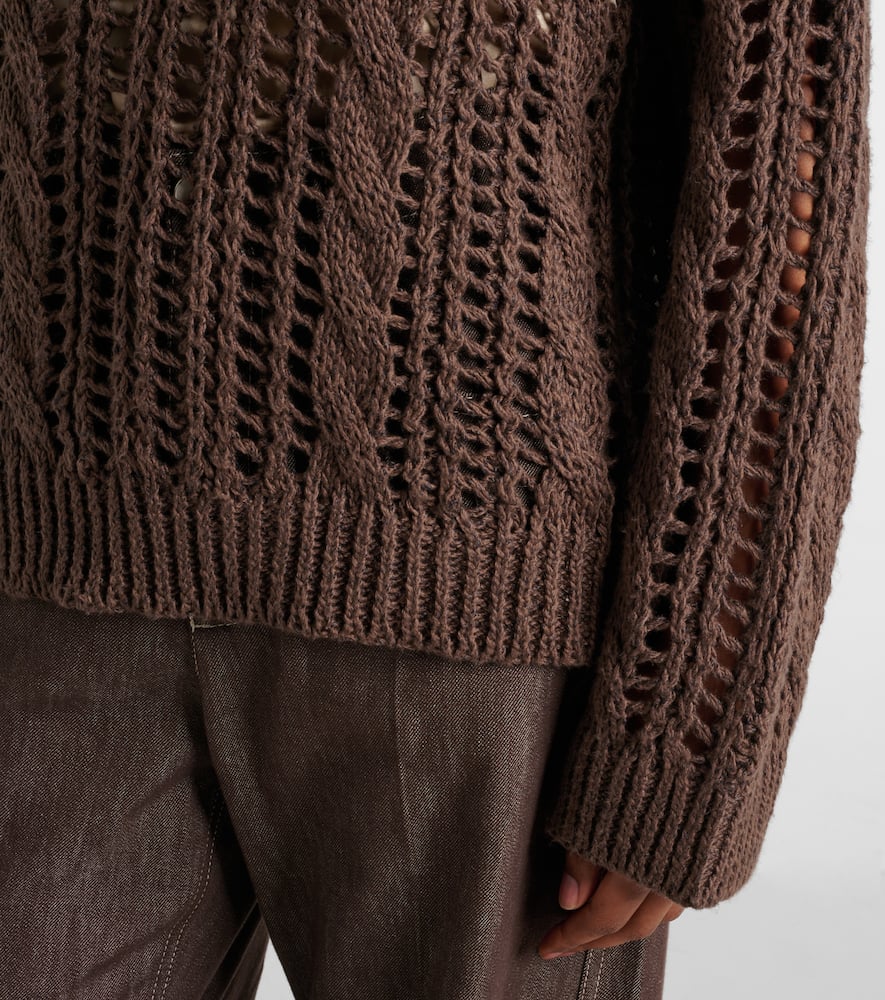 Jute and cotton-blend sweater