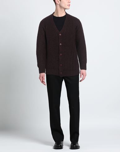 Man Cardigan Plum Size XL Acrylic, Mohair wool, Wool