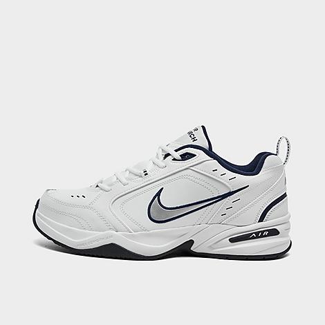 Men's Air Monarch IV Casual Shoes in White/Metallic Silver/Midnight Navy